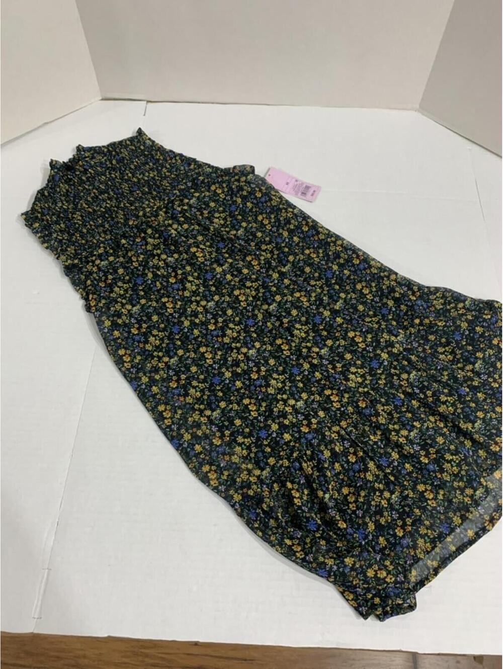 NWT Wild Fable Womans Size XS Black Itty Bitty Floral Pring Dress Summer